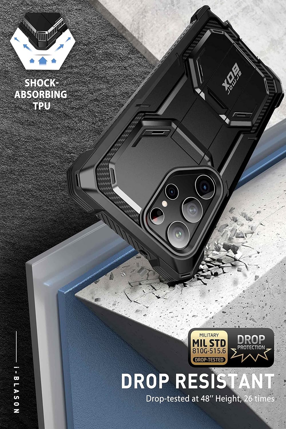 Supcase Samsung Galaxy S23 Ultra 5G Armorbox hoesje - Zwart