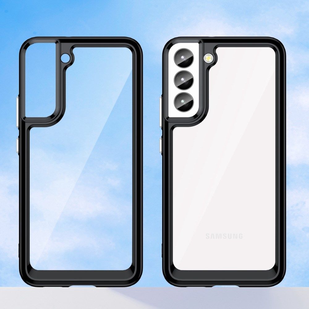 Samsung Galaxy S23 Hybride Back Cover Hoesje Transparant Zwart