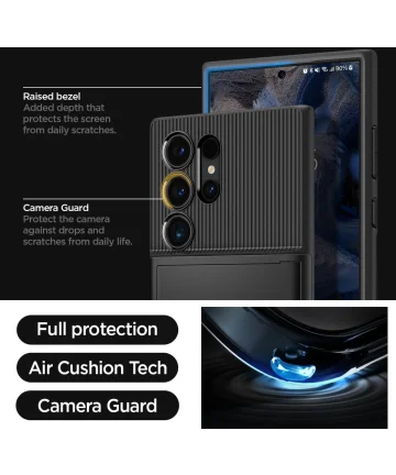 Spigen Slim Armor CS Samsung Galaxy S24 Ultra Hoesje Back Cover Zwart
