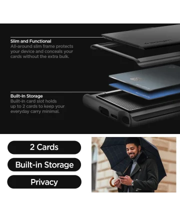 Spigen Slim Armor CS Samsung Galaxy S24 Ultra Hoesje Back Cover Zwart