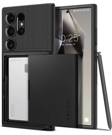 Spigen Slim Armor CS Samsung Galaxy S24 Ultra Hoesje Back Cover Zwart