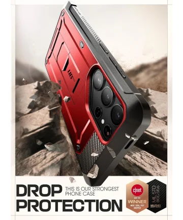 SUPCASE UB Pro Samsung S24 Ultra Hoesje Full Protect Kickstand Rood