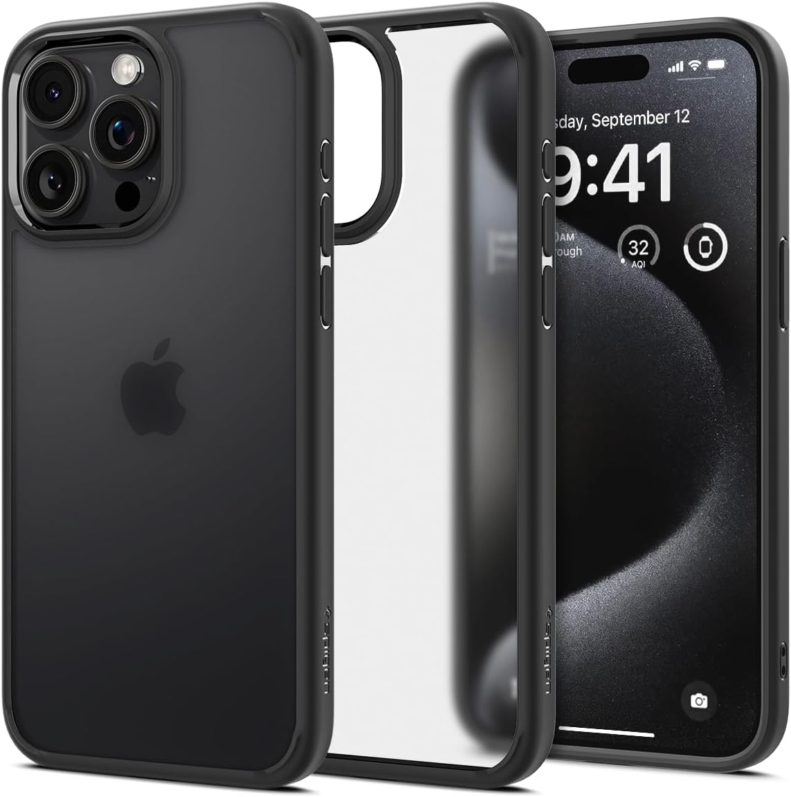 Spigen Apple iPhone 15 Pro Ultra Hybrid Max Frost hoesje - Zwart