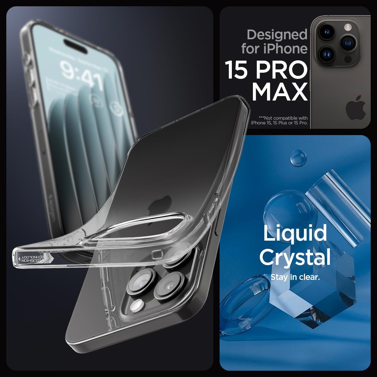 Spigen Apple iPhone 15 Pro Max Liquid Crystal hoesje - Crystal Clear