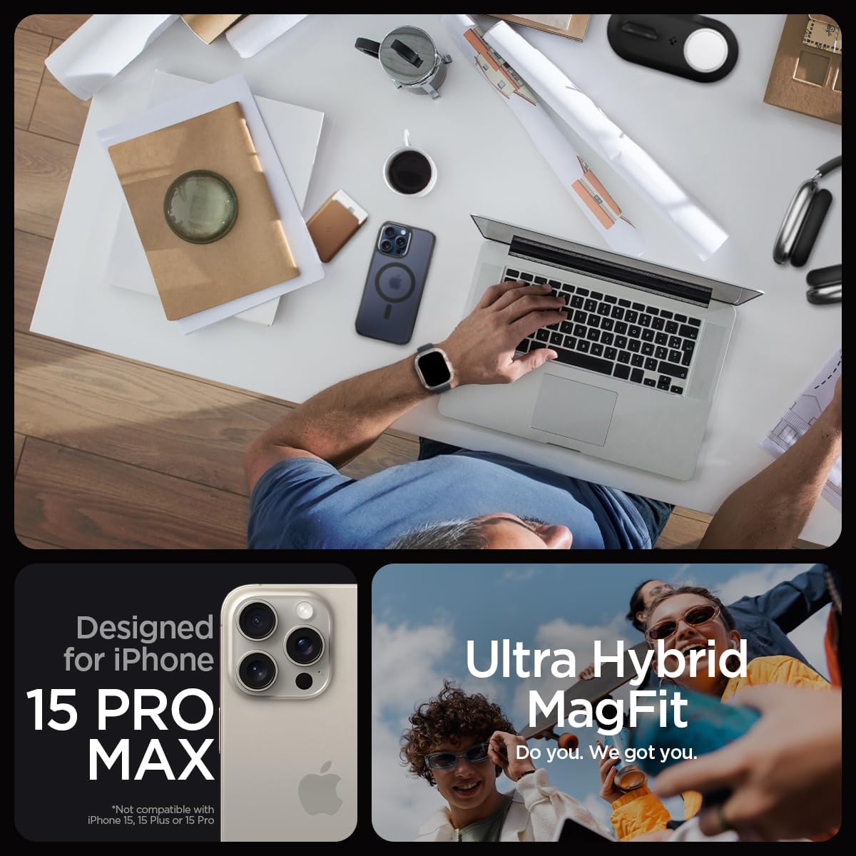 Spigen Apple iPhone 15 Pro Max Ultra Hybrid Frost Hoesje - Zwart