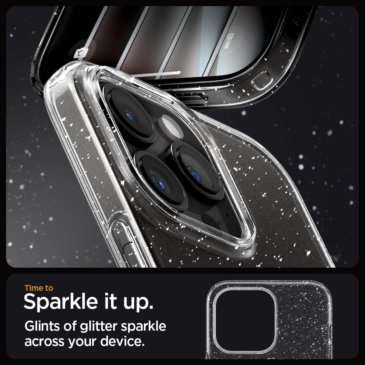 Spigen Apple iPhone 15 Pro Max Liquid Crystal Glitter hoesje - Crystal Quartz