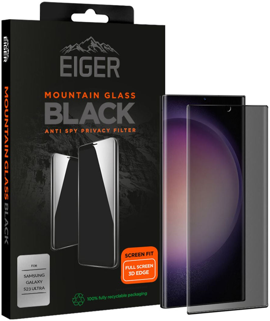 Eiger Samsung S23 Ultra Privacy Glass Case Friendly Screen Protector