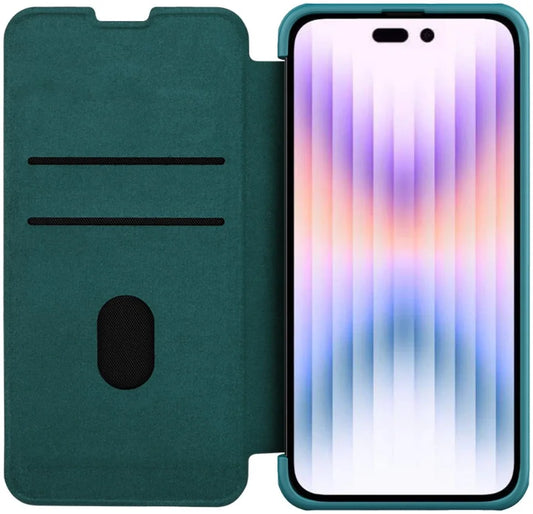 Nillkin Apple iPhone 15 Pro Qin Pro Leather Book Case Hoesje - Groen