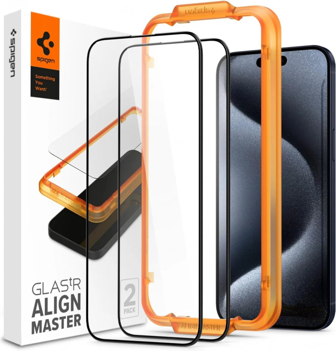 Spigen Apple iPhone 15 Pro AlignMaster Screenprotector - 2 Stuks