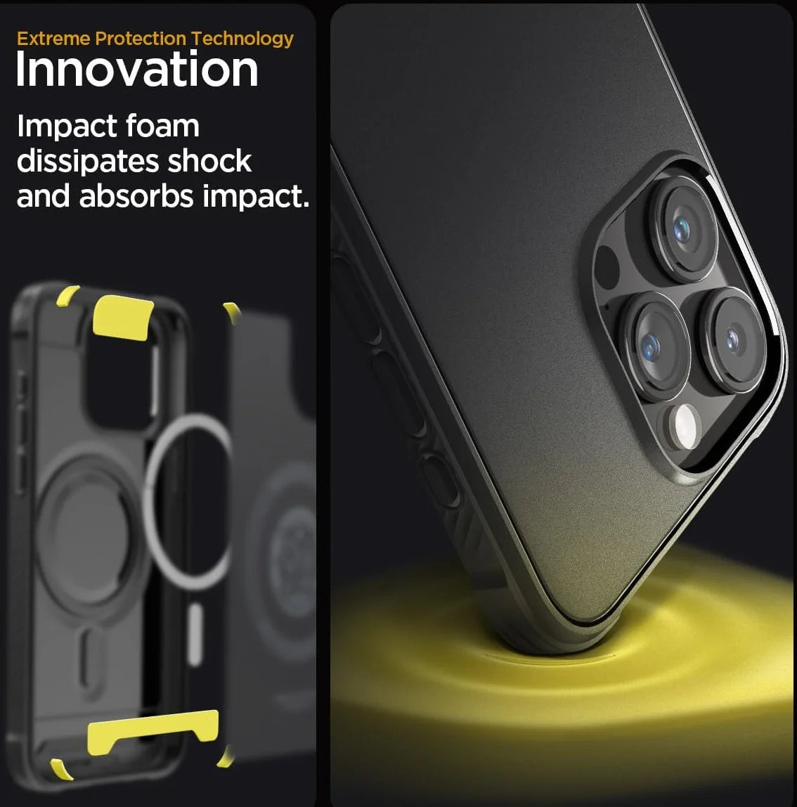 Spigen Apple iPhone 15 Pro Max Rugged Armor Geschikt voor Mag hoesje - Zwart