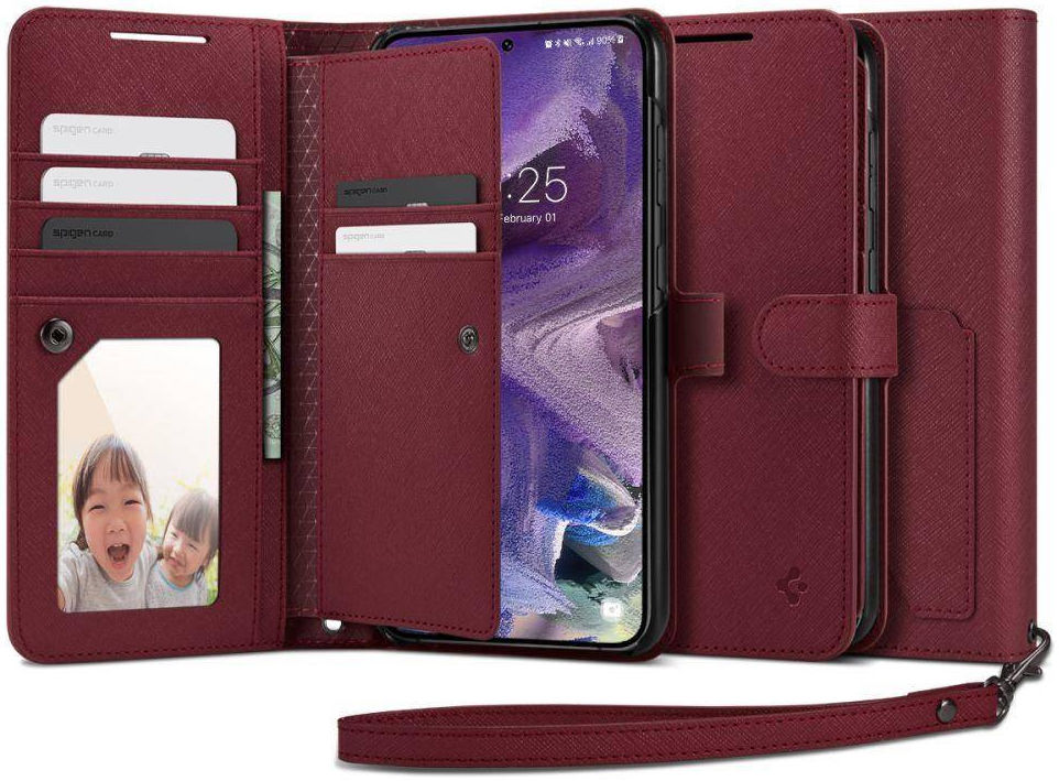 Spigen Samsung Galaxy S23 Plus Wallet S Plus Book Case Hoesje - Burgundy