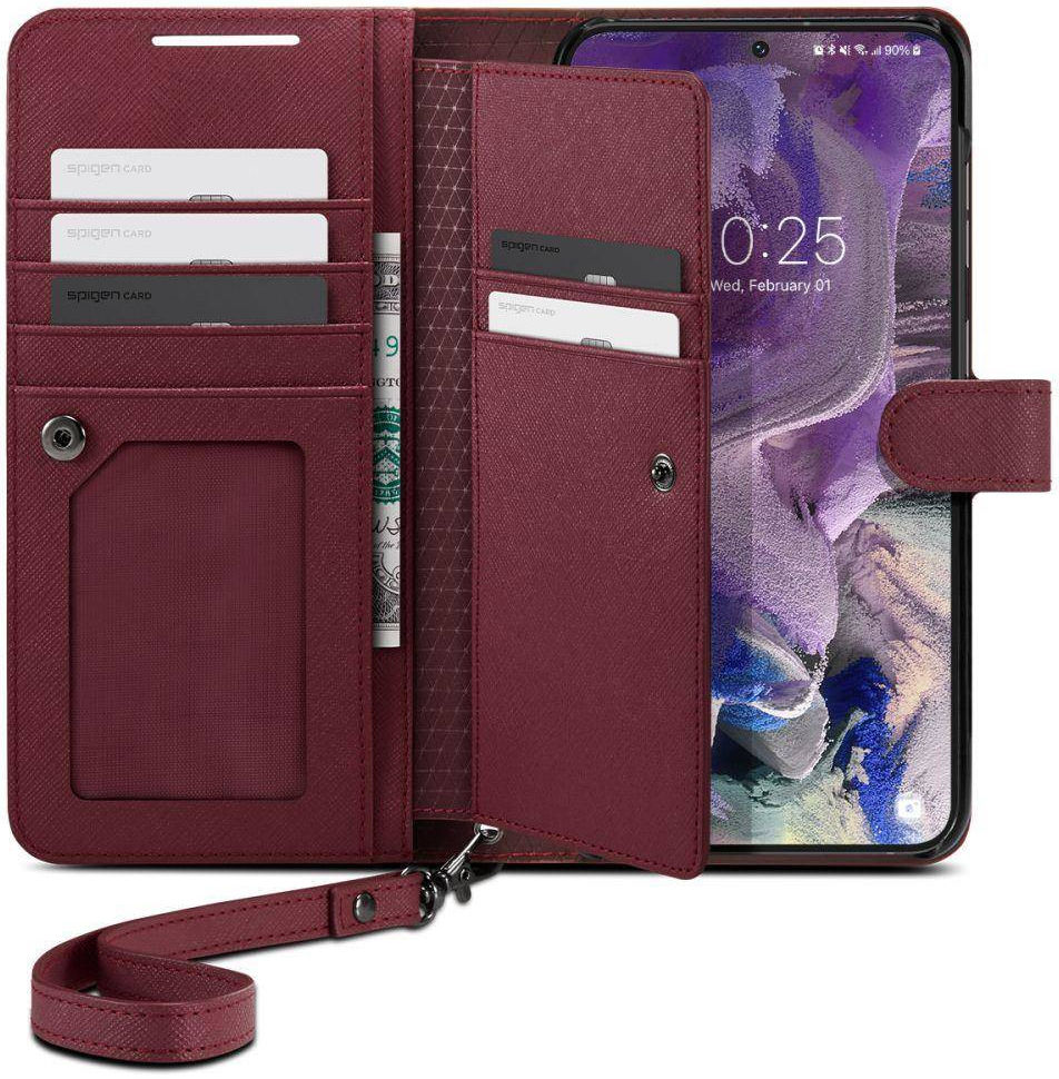 Spigen Samsung Galaxy S23 Plus Wallet S Plus Book Case Hoesje - Burgundy