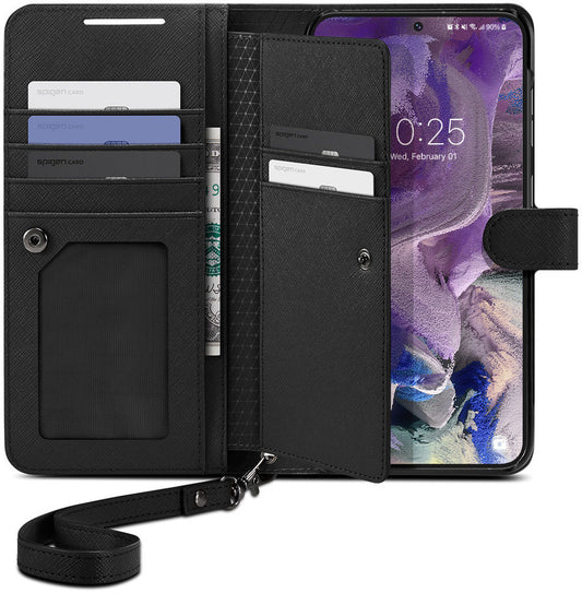 Spigen Wallet S Plus Samsung Galaxy S23 Hoesje Book Case Zwart